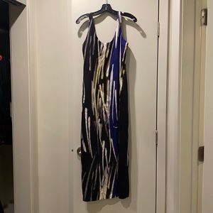 Hammered silk printed slip dress